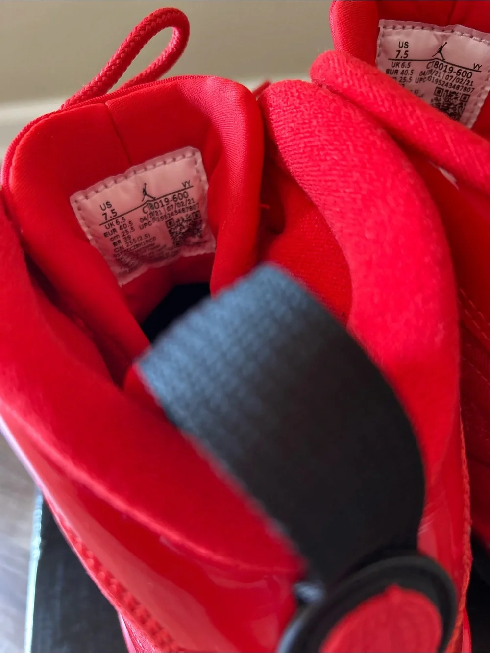 Jordan Kids Red High-Top Sneakers with Black Accents